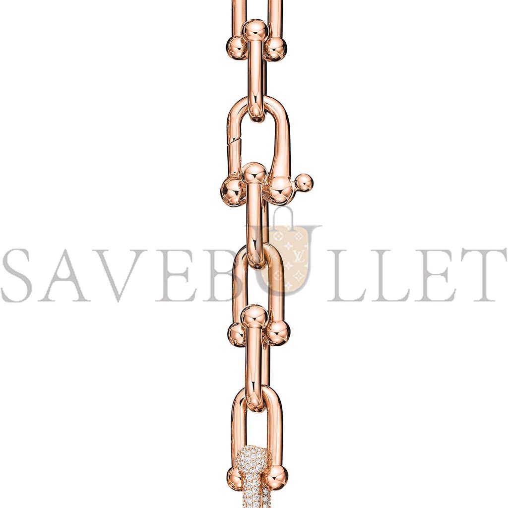 T*f*ny large link bracelet in rose gold with diamonds